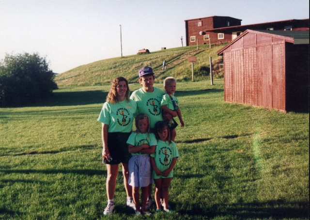 Betsey Riggleman and her family have fun at the 1991 reunion.