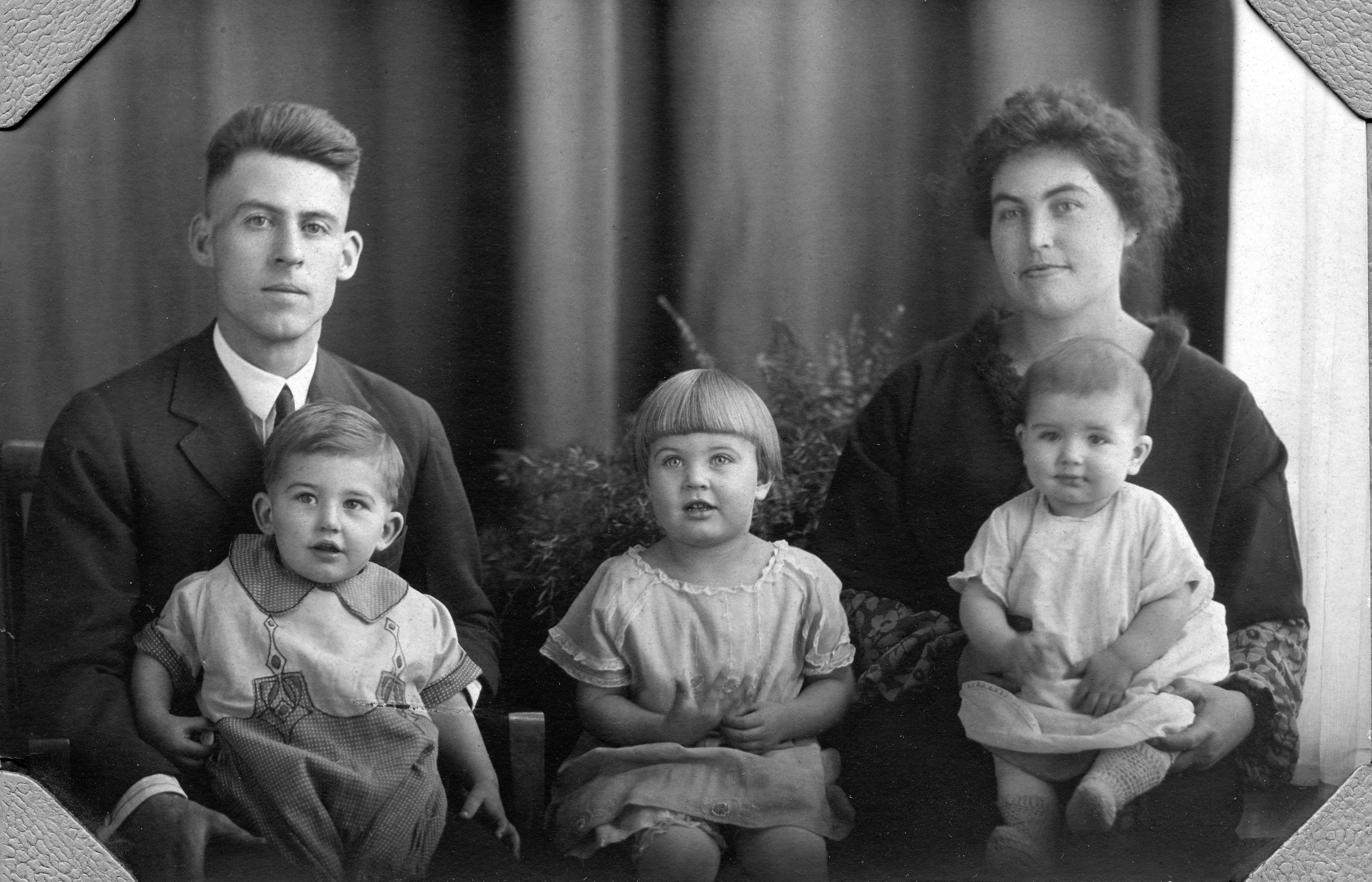Wilford and Marie Cole and their children, Bill, Thelma, and Dick, in Havre, Montana in 1926.